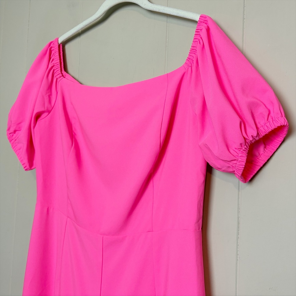 Lilly Pulitzer Jada Jumpsuit 14 Pink Isle Off the Shoulder Wide Leg Belted 14 - Picture 6 of 13